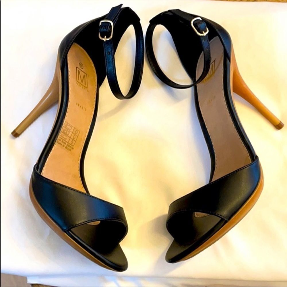 MAKER’S ANKLE WRAP STILETTO HEELS.  NEW